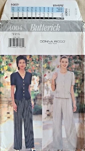 Top Butterick 4004 NON TAGLIATO Misses taglia 6, 8, 10 e motivo pantaloni - Foto 1 di 3
