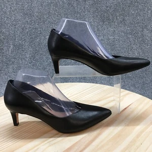 Clarks Heels Womens 8.5 M Laina55 Court Pointed Pumps 26148904 Black Leather - Picture 1 of 18
