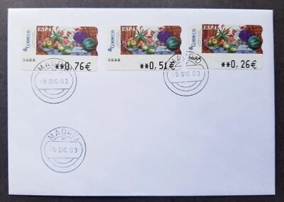 [SJ] Spain ESPANA Fruit Flower Food 2003 ATM Frama Label Machine stamp FDC - Image 1 of 4
