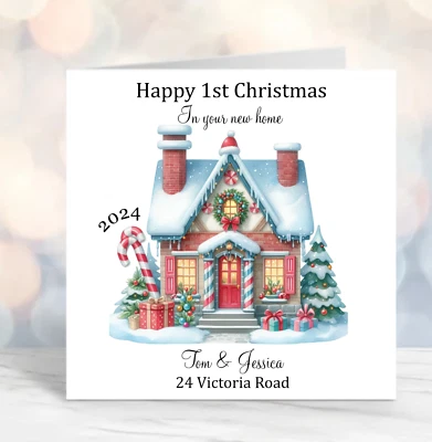 FORGETMEKNOT CARDS 1ST Christmas in new home Christmas Card Son Daughter Friends Personalised
