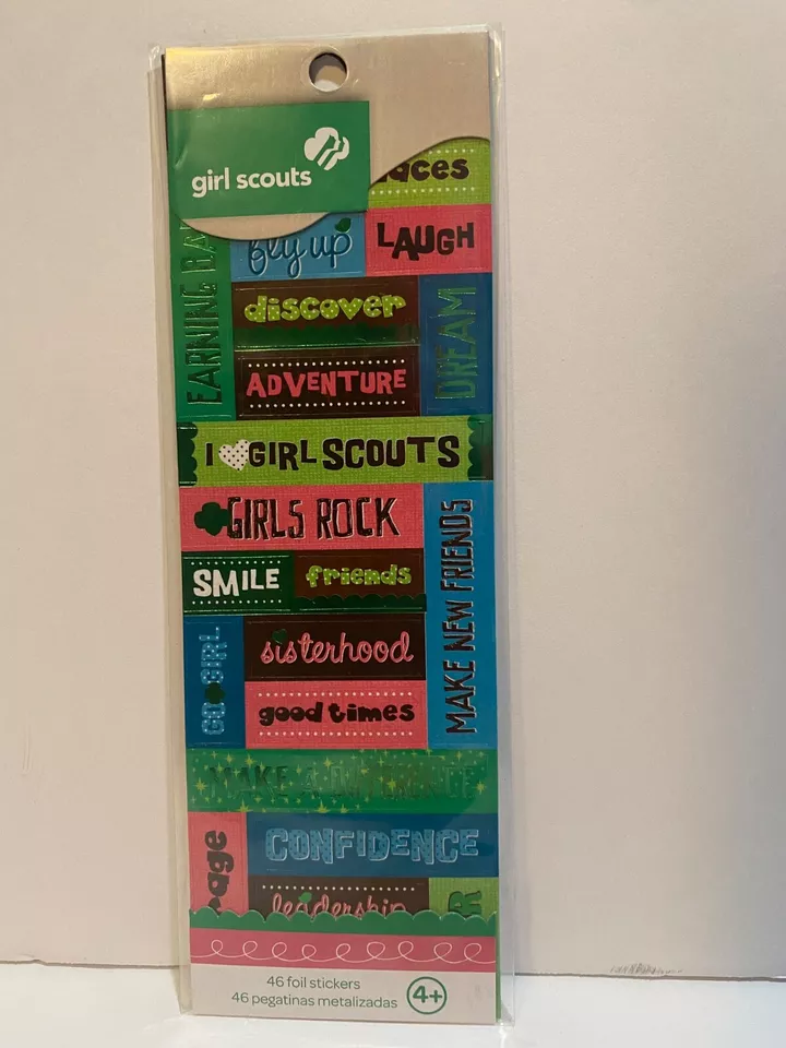 *RARE* GIRL SCOUTS Foil SISTERHOOD Stickers New Sealed - Image 1 of 4