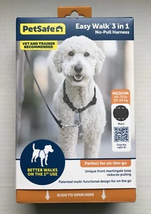 NEW PetSafe Easy Walk 3 in 1 No-Pull Reflective Dog Harness - Medium, Black - Picture 1 of 4