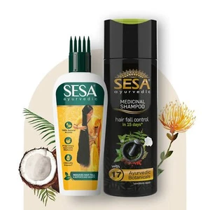 Kit de cuidado del cabello medicinal ayurvédico Sesa aceite para el cabello, champú para el cabello - Imagen 1 de 32