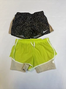 NIKE Doll Black DRI-FIT LINED 10K2 TRAINING RUNNING SHORTS BIG KID/GIRLS MX2 - Picture 1 of 2