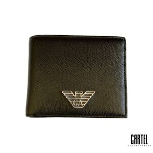 Emporio Armani Men’s Leather Bi-Fold Wallet Black