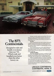 1973 Lincoln Continental Town Coupe & Sedan Original Color Ad - Picture 1 of 1
