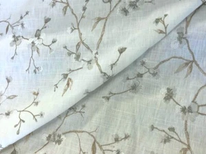 Hanami Pearl Japanese Inspired Embroidered Fabric - Picture 1 of 4