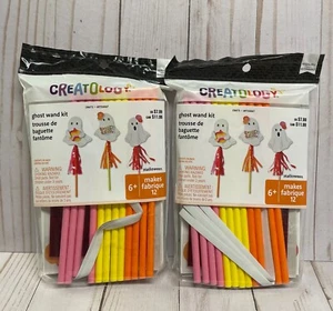 Kit de varita fantasma de Halloween para niños conjunto de 2 pegatinas artesanales hágalo usted mismo brillo hace 24 NUEVO - Imagen 1 de 4