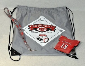 2019 Cincinnati Reds Redsfest Drawstring Backpack, Lanyard, And Koozie 1219!!! - Picture 1 of 1