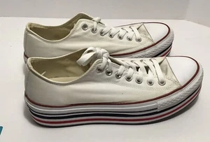 Womens 11 Converse Chuck Taylor All Star Platform White, Red Blue Stripe Mens 9 - Picture 1 of 8