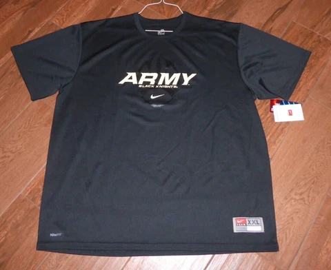 NEW United States Army Black Knights Nike Fit Dry Black T-Shirt Men's XXL NWT Cover