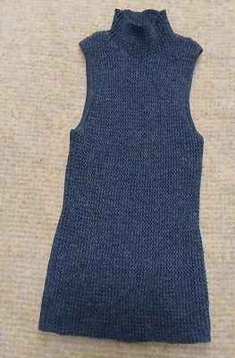 Theory Mujer Pequeño Gris Oscuro BEBÉ ALPACA Acanalado Cuello Imitado Elástico Top Chaleco Tanque Foto 1 de 4