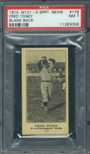 1916 M101-5 Sporting News #178 Fred Toney PSA 7 Cincinnati Reds