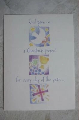 NEW AGC Christmas Card Greeting Card--Dove Communion Cup & Cross - Image 1 of 3