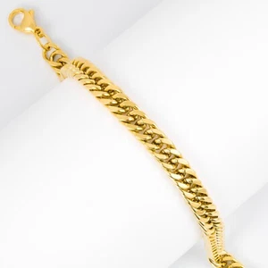 Bracelet Mens 6mm 8.25" 15g Curb Cuban Chain 9ct Gold Ptd Jewellery Gift For Him - Picture 1 of 2