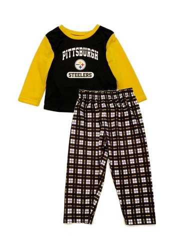 🏈 NFL Pittsburgh Steelers Toddler Kids Pajamas Long Sleeve w/ Sleep Pants NWT🏈 Cover