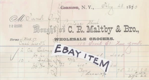 1880 110 Front Street New York City CR MALTBY & BRO. Tienda de comestibles al por mayor CORNING - Imagen 1 de 1