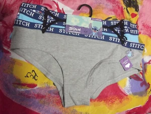 3 DISNEY 43L0218X1HZA LGH STITCH SIGNATURE WAIST COTTON HIPSTER PANTIES XL - Picture 1 of 2