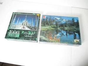 LOT OF TWO 1000 PC PUZZLES MT. SHUKSAN WA DUOMO MILAN ITALY MN CANADIAN GROUP - Picture 1 of 9