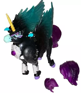 Mega Construx Crystal Creatures Unicornio Alado Negro, Verde azulado y Púrpura NO COMPLETO - Imagen 1 de 6