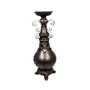 Candelabro de pilar vintage elevador flor de lis pedestal ornamentado con patas 15,75" - Imagen 1 de 12