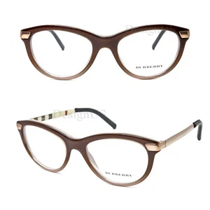 Burberry B 2161-Q 3426 Brown Beige size 51/18/140 Eyeglasses Made in Italy - New - Picture 1 of 7