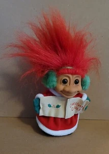 TROLL DOLL vintage HOLIDAY CHRISTMAS CAROLER Vinyl Girl Figure 5" RUSS TOYS - Picture 1 of 5
