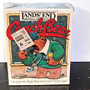 Oso de peluche Lands End Gund de colección entrenador deportivo peluche 1991 sellado en caja - Imagen 1 de 10