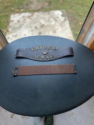 CINTURÓN DE LUCHA DE CUERO MARRÓN EMPORIO GIORGIO ARMANI DE COLECCIÓN CIRCA 1993 ENVÍO GRATUITO Foto 1 de 4