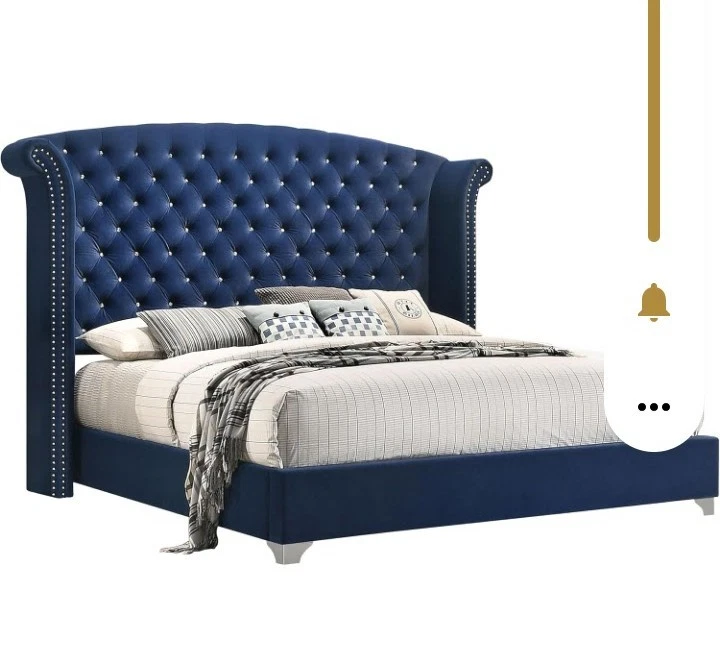 Queen Size Royal Blue Sleigh Bedframe - Image 1 of 1
