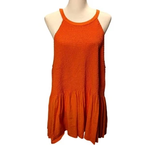 Débardeur femme Torrid smocké peplum challis orange col haut taille 4 26 plus - Photo 1/9