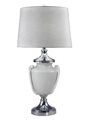 Table Lamp DALE TIFFANY ALASKA Urn 1-Light Clear Polished Chrome Glacial White - Image 1 of 2