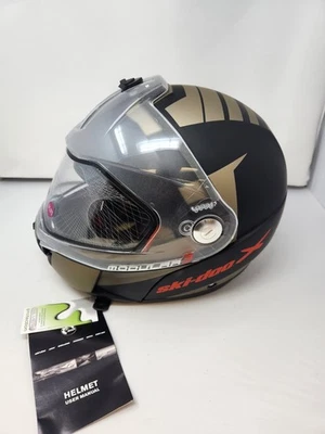 New BRP Ski-Doo Modular 3 Snowmobile Helmet Black/Gold Size 2XL - Image 1 of 4
