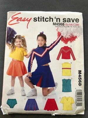 McCall’s Easy Stitch ‘n Save M4568 Cheerleader Pattern Girls Sz 7-14 Uncut 2004 - Image 1 of 4