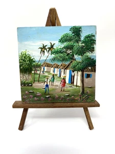 Vintage Miniature Painting of the Bahamas with Easel, Signed - Picture 1 of 4