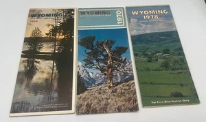 1969 1970 & 1978  Wyoming State Issued Vintage Road Maps - Free Shipping - Picture 1 of 2