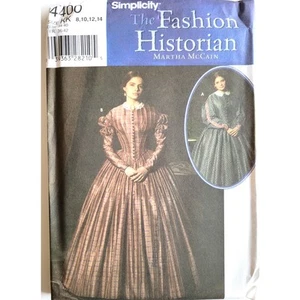 Schnittmuster Bürgerkrieg Kleid Kostüm Größe 8-14 Brustumfang 31,5 bis 36 Simplicity 4400 - Bild 1 von 6