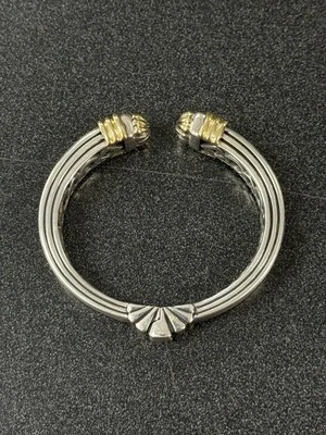 Lagos Caviar Sterling Silver & 18KT Clamper Cuff Bracelet - Image 1 of 3