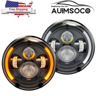 For 1969-1979 Chevrolet Chevy II/Nova Pair 7 inch Round Led Headlight Hi-Lo Beam - Изображение 1 из 4