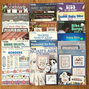 Lote de folletos folletos patrones punto de cruz de colección 18 bordes toallas bebés * LEER - Imagen 1 de 24