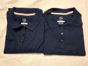 Wonder Nation Girls Navy Blue Polo School Uniform Shirt XXL (18) Set of 2 NWT - Picture 1 of 5