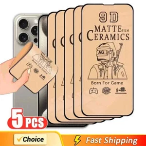 5Pcs Soft Matte Ceramic Film For iPhone 14 11 12 16 15 Pro Max 8 Plus Screen Pro - Bild 1 von 43