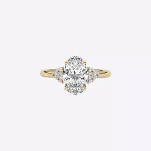 14k Gold Wedding Ring Certified 2.75 Ct Oval Cut IGI Lab Created Yellow Diamond - Picture 1 of 9