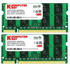 Komputerbay 8 GB 2 x 4GB PC2-6400 DDR2-800 SoDIMM Dual Channel Laptop Memory Kit