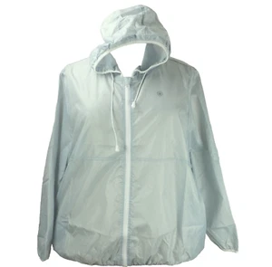 NWT Full Beauty Sport Plus Size 2X Windbreaker Jacket Hood Attached Carry Pouch - Picture 1 of 6