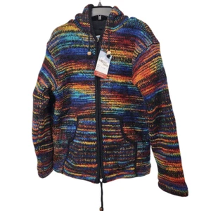 Shopoholic Fashion Taglia M Giacca di Lana Tie Dye, Foderata in Pile Full Zip Hoodie - Foto 1 di 6