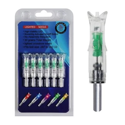 LED Lighted Nocks for Crossbow Bolts 7.62mm Automatic Inside Diameter Half Moon - Image 1 of 4