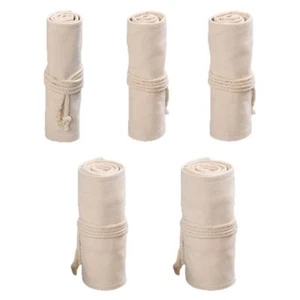 12/24/36/48/72 Holes Canvas Roll Up Pen Curtain Pencil Bag for Case Makeup Wrap - Picture 1 of 13