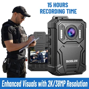 BOBLOV KJ23Pro Body Mounted Camera 128GB Night Vision Police Camcorder/Car Dash - Picture 1 of 19