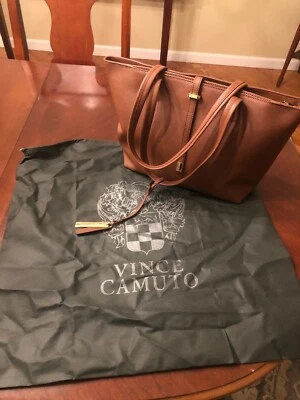 VINCE CAMUTO Brown Leather-Look Handbag Purse *New w/o Tags* 16x10 inch - Image 1 of 4